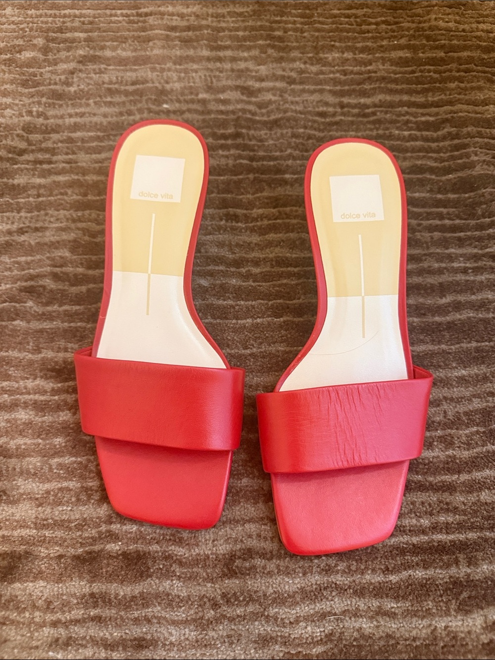 Dolce Vita Red Kitten Heel Sandals